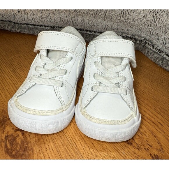 Nike Court Legacy Toddler Baby 4c Triple White Sneaker No Tie Shoes Stretch Easy - Picture 7 of 11